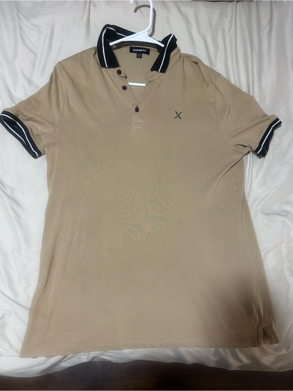 Express Men’s Tan Polo with Black Trim